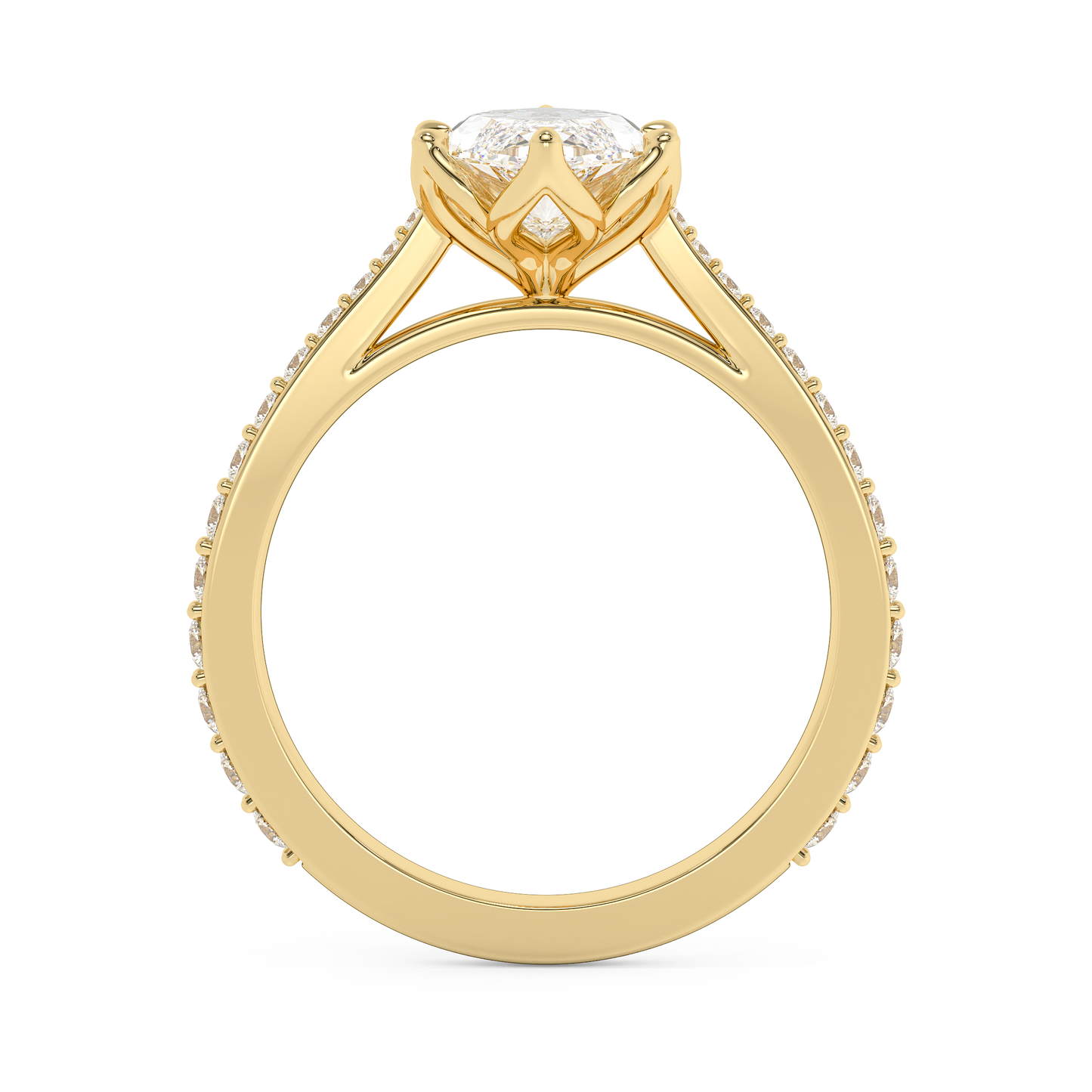 Emerald Solitaire Lab Grown Diamond Engagement Ring