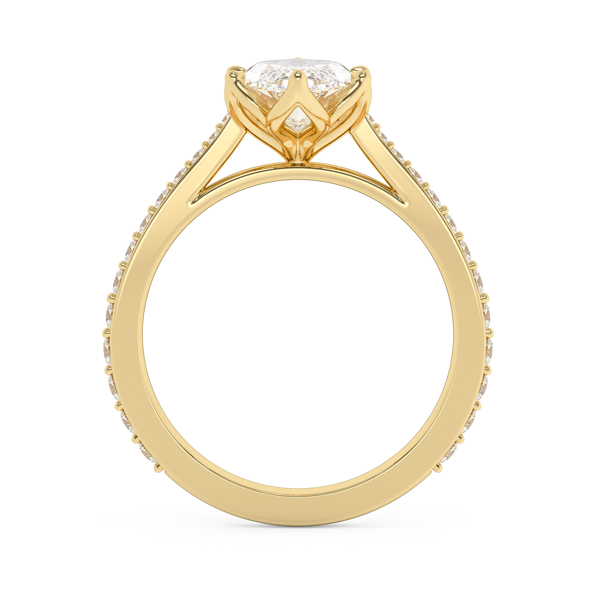 Emerald Solitaire Lab Grown Diamond Engagement Ring
