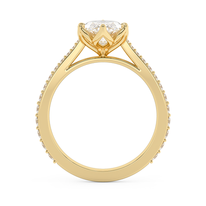 Emerald Solitaire Lab Grown Diamond Engagement Ring