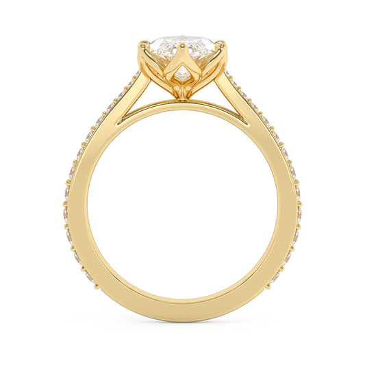 Emerald Solitaire Lab Grown Diamond Engagement Ring