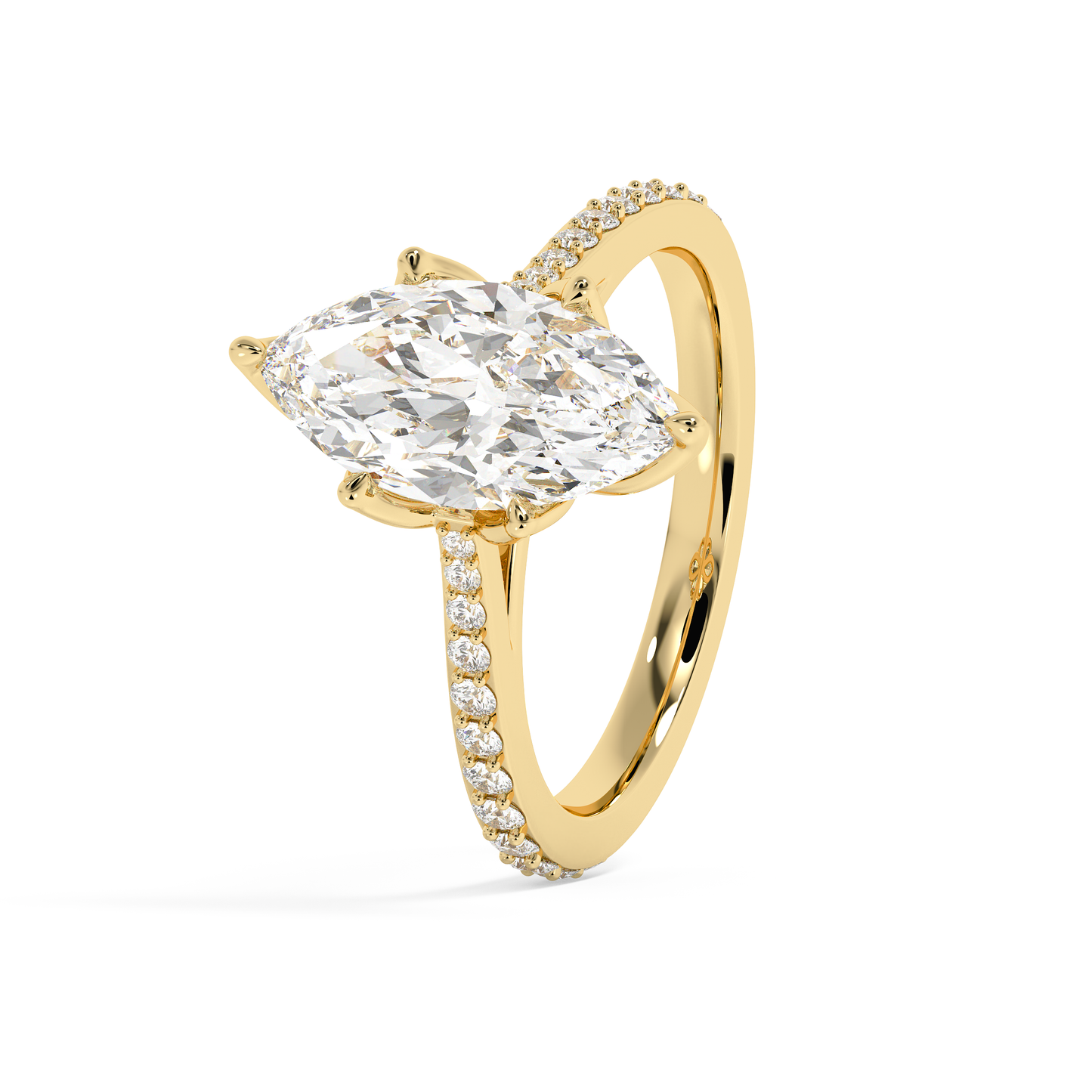 Emerald Solitaire Lab Grown Diamond Engagement Ring