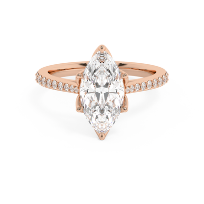 Emerald Solitaire Lab Grown Diamond Engagement Ring
