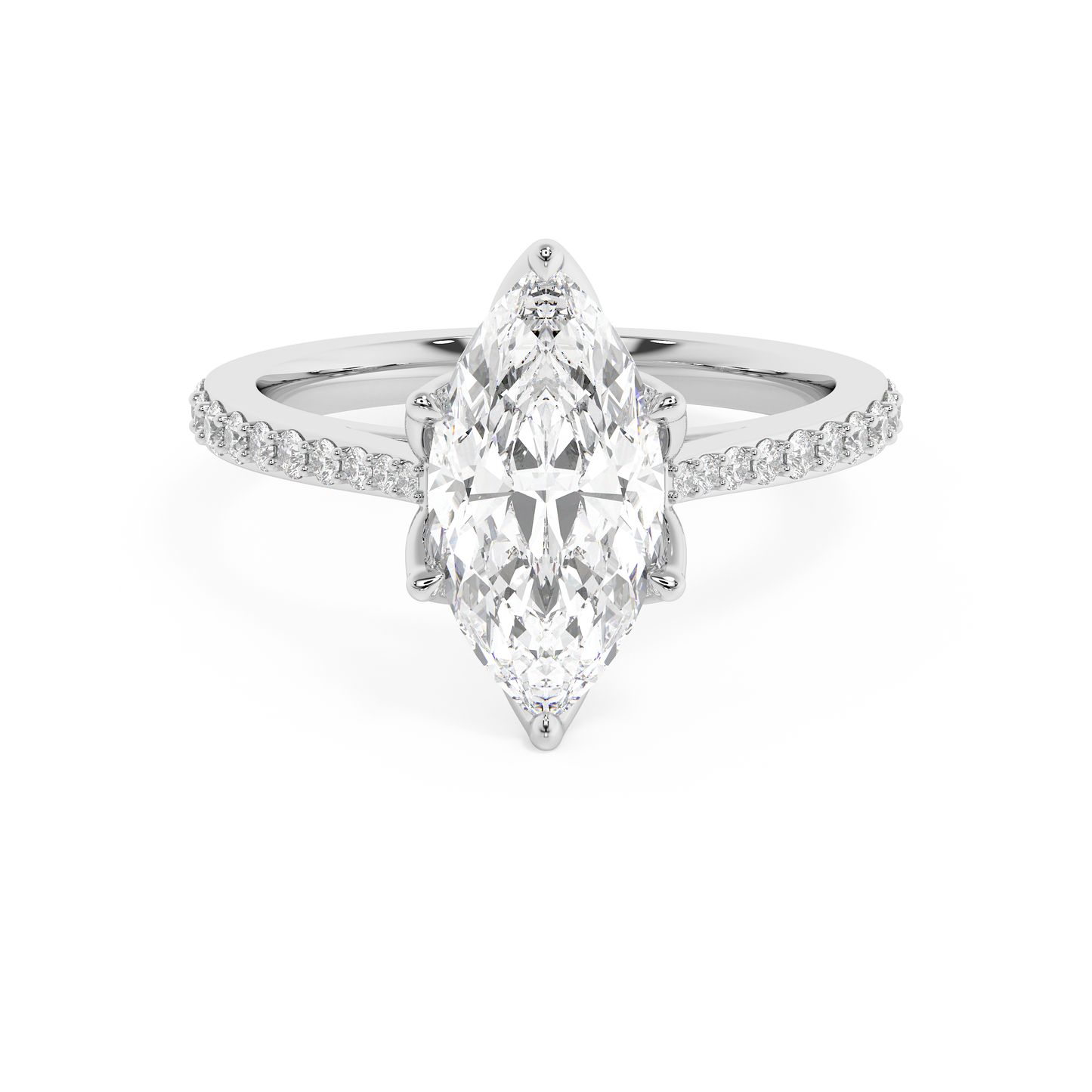 Emerald Solitaire Lab Grown Diamond Engagement Ring