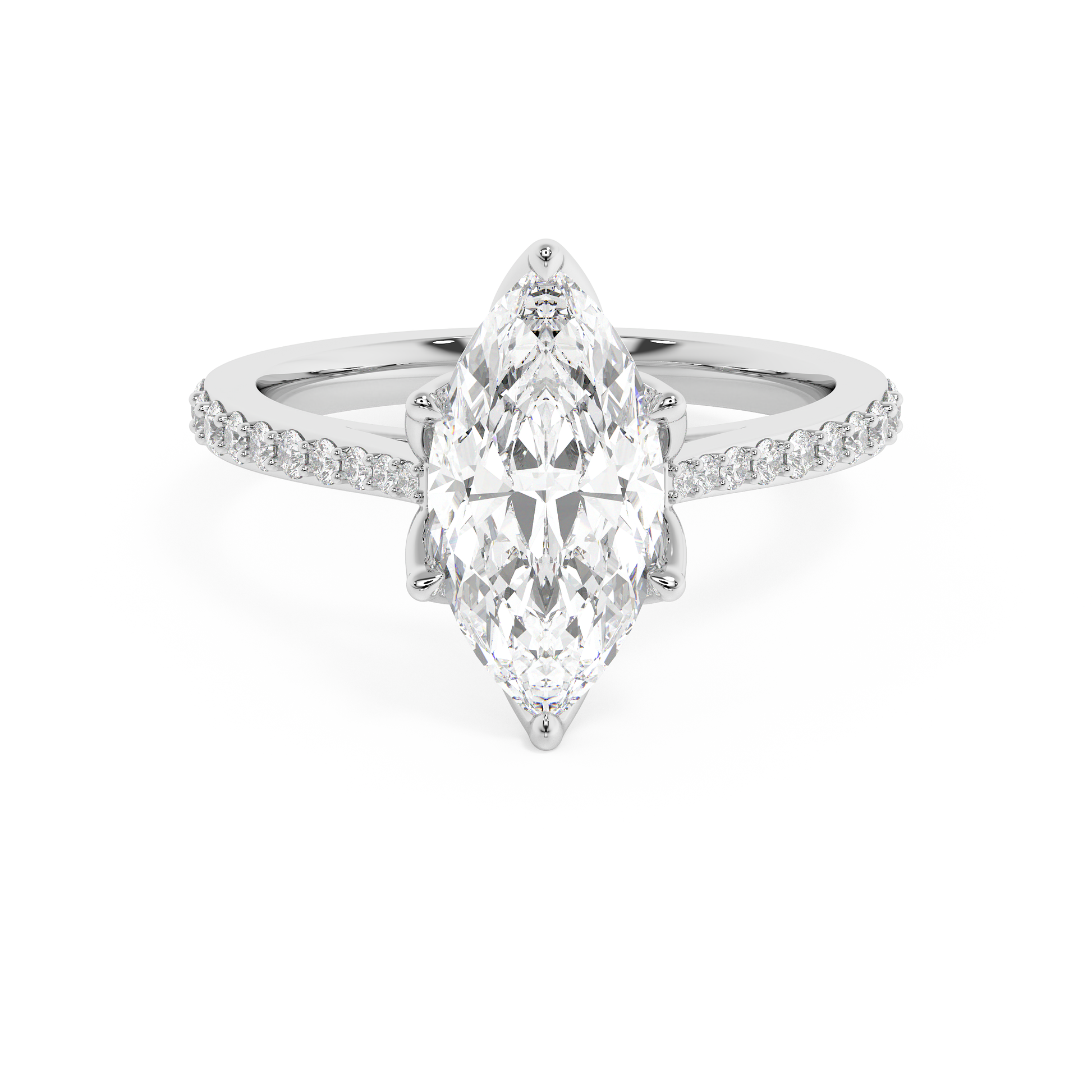 Emerald Solitaire Lab Grown Diamond Engagement Ring