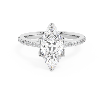 Emerald Solitaire Lab Grown Diamond Engagement Ring