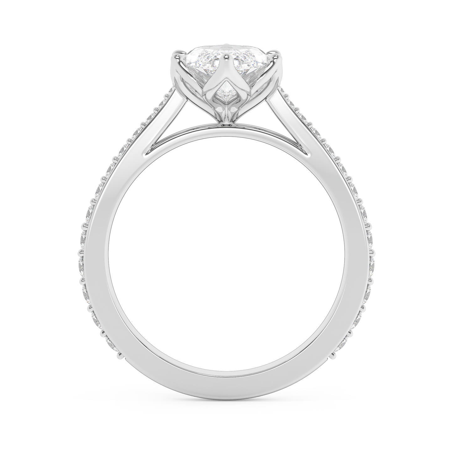 Emerald Solitaire Lab Grown Diamond Engagement Ring