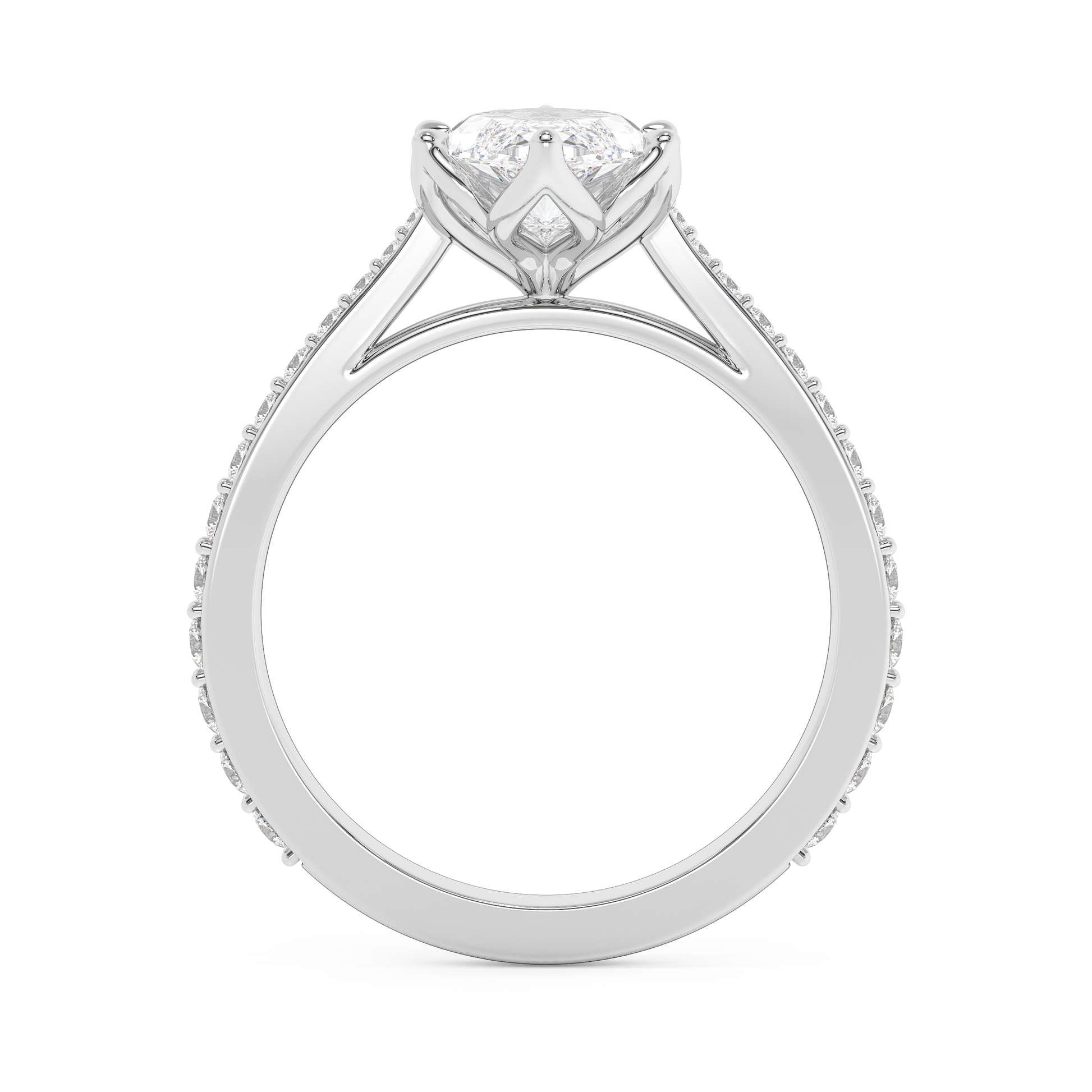 Emerald Solitaire Lab Grown Diamond Engagement Ring