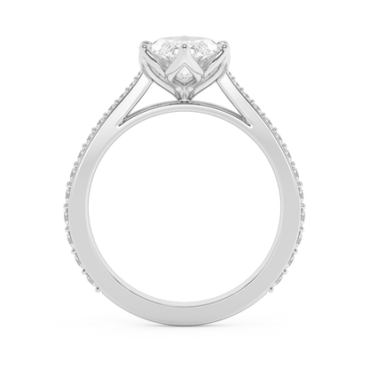 Emerald Solitaire Lab Grown Diamond Engagement Ring
