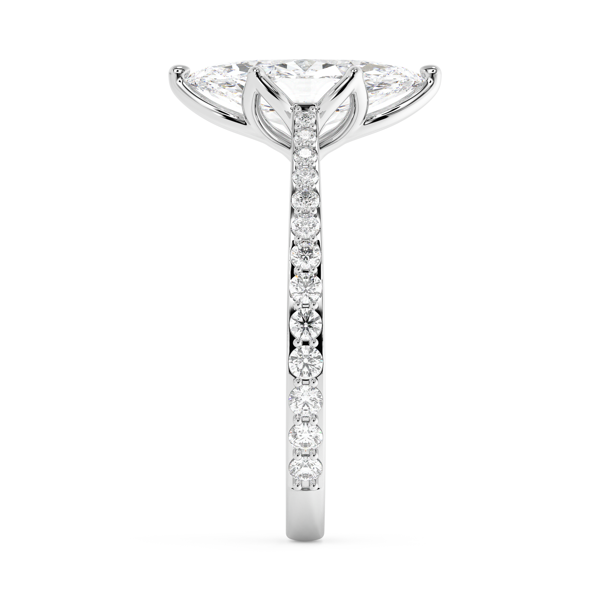Emerald Solitaire Lab Grown Diamond Engagement Ring