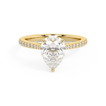 Emerald Solitaire Lab Grown Diamond Engagement Ring