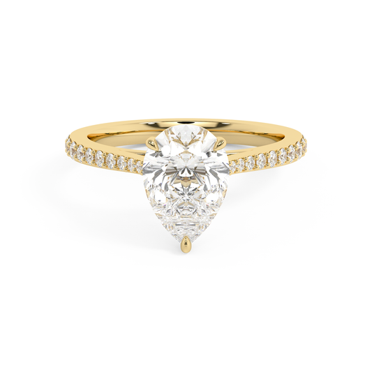 Emerald Solitaire Lab Grown Diamond Engagement Ring