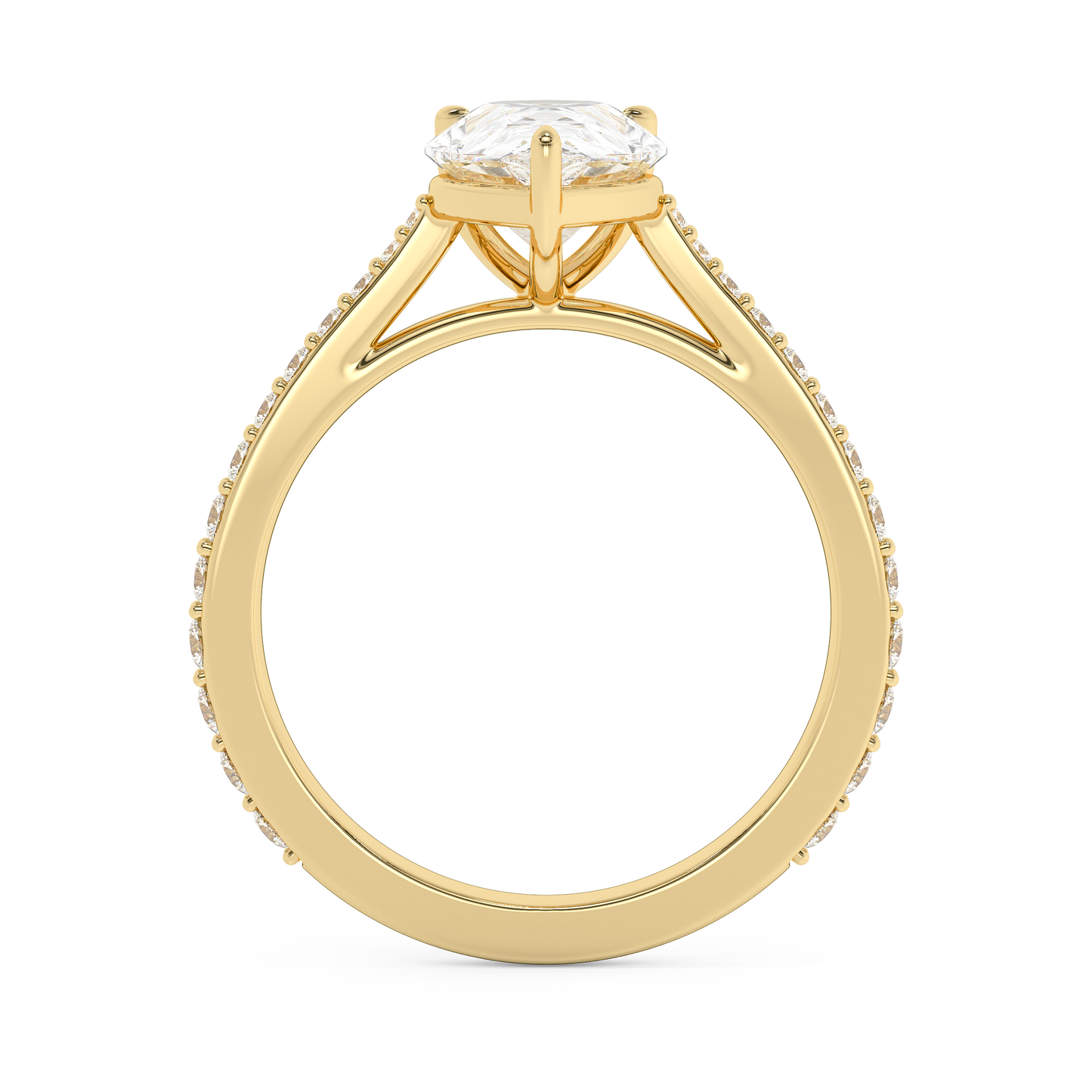 Emerald Solitaire Lab Grown Diamond Engagement Ring