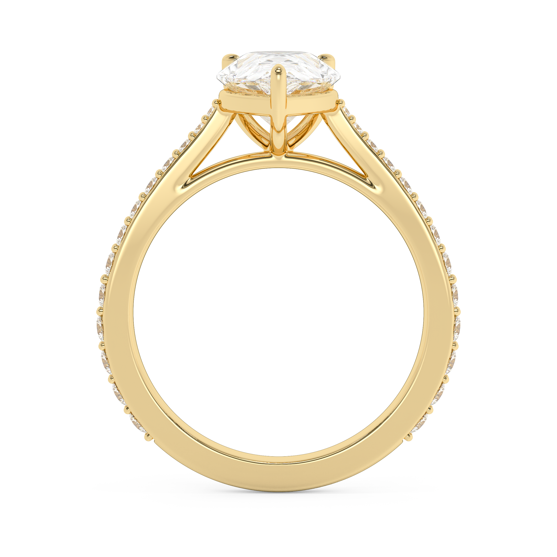 Emerald Solitaire Lab Grown Diamond Engagement Ring