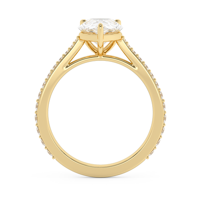 Emerald Solitaire Lab Grown Diamond Engagement Ring