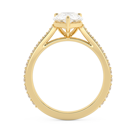 Emerald Solitaire Lab Grown Diamond Engagement Ring