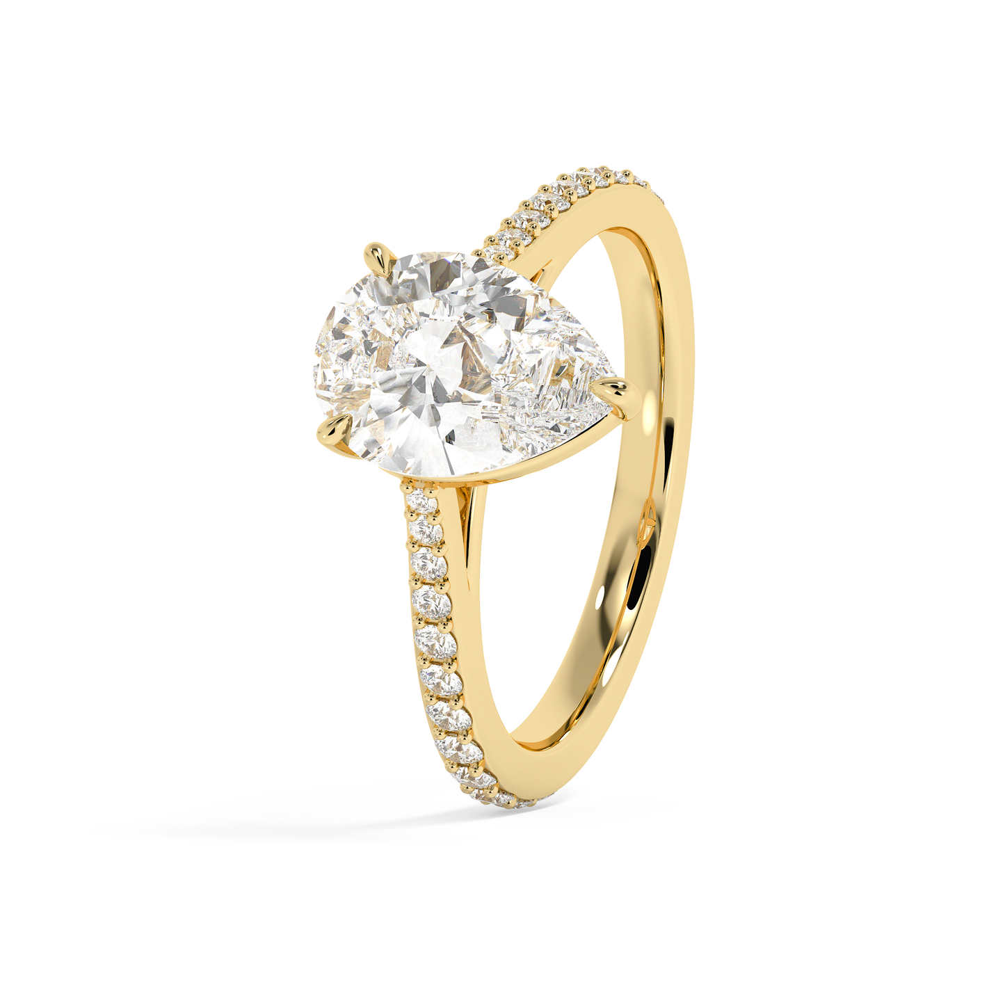 Emerald Solitaire Lab Grown Diamond Engagement Ring