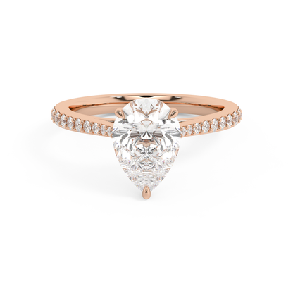 Emerald Solitaire Lab Grown Diamond Engagement Ring