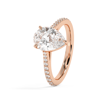 Emerald Solitaire Lab Grown Diamond Engagement Ring