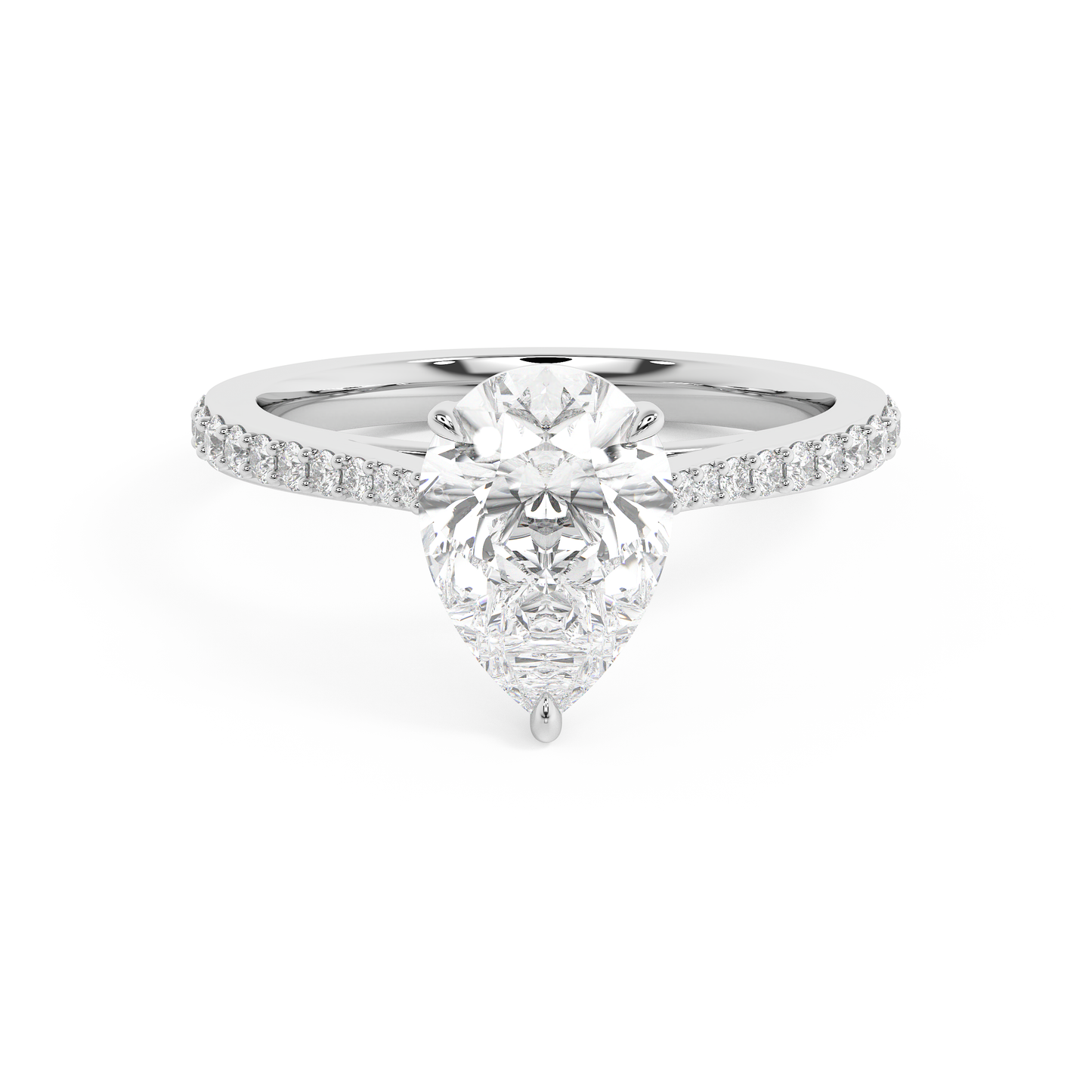 Emerald Solitaire Lab Grown Diamond Engagement Ring