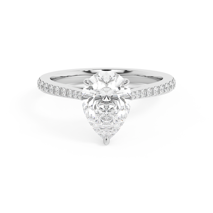 Emerald Solitaire Lab Grown Diamond Engagement Ring