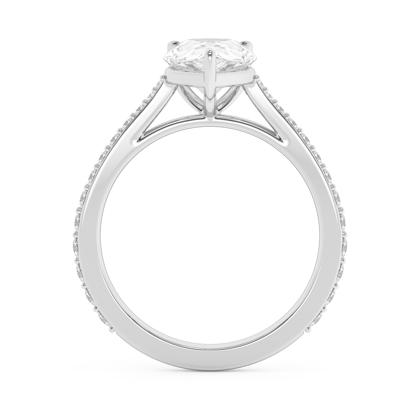 Emerald Solitaire Lab Grown Diamond Engagement Ring