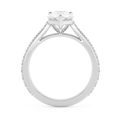 Emerald Solitaire Lab Grown Diamond Engagement Ring