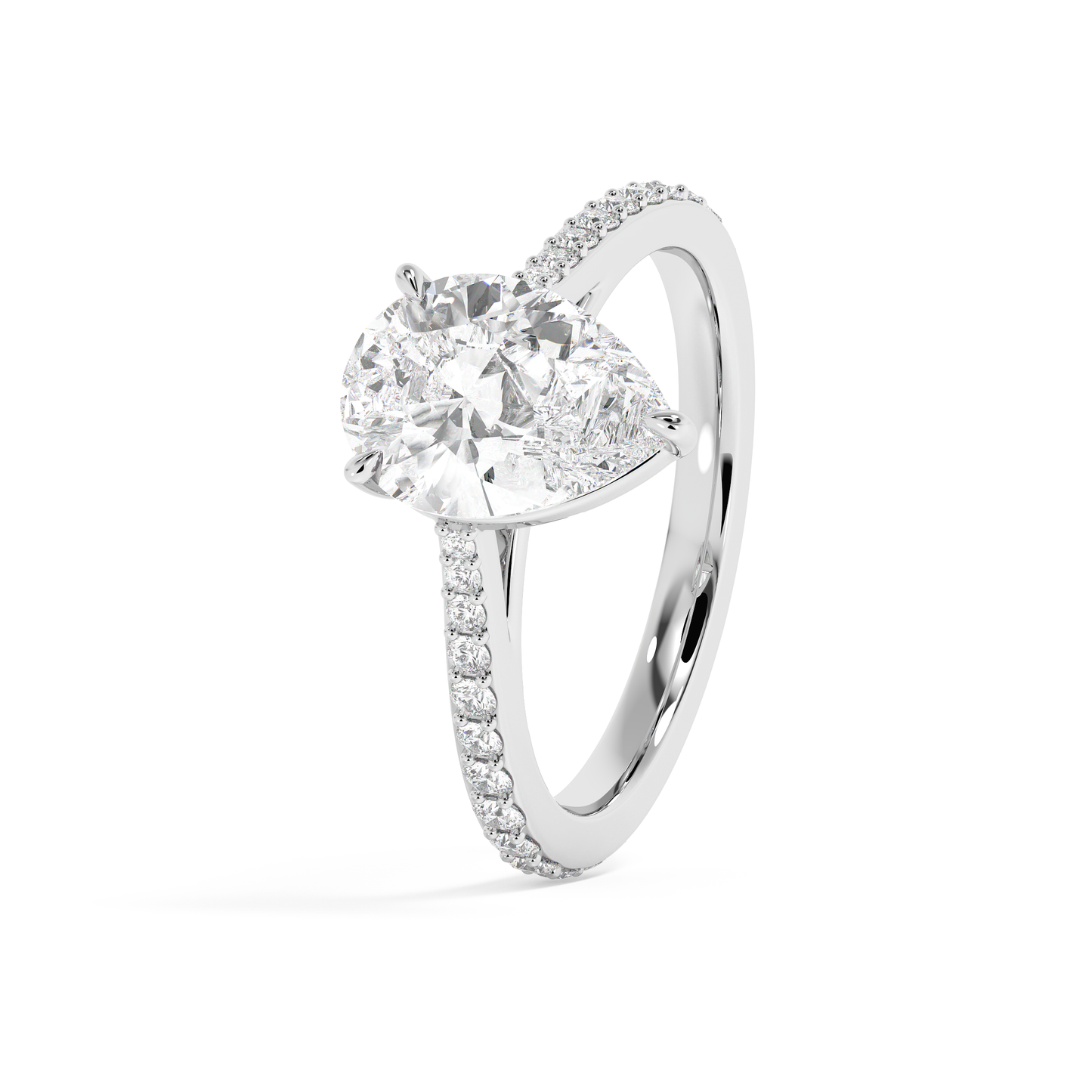 Emerald Solitaire Lab Grown Diamond Engagement Ring