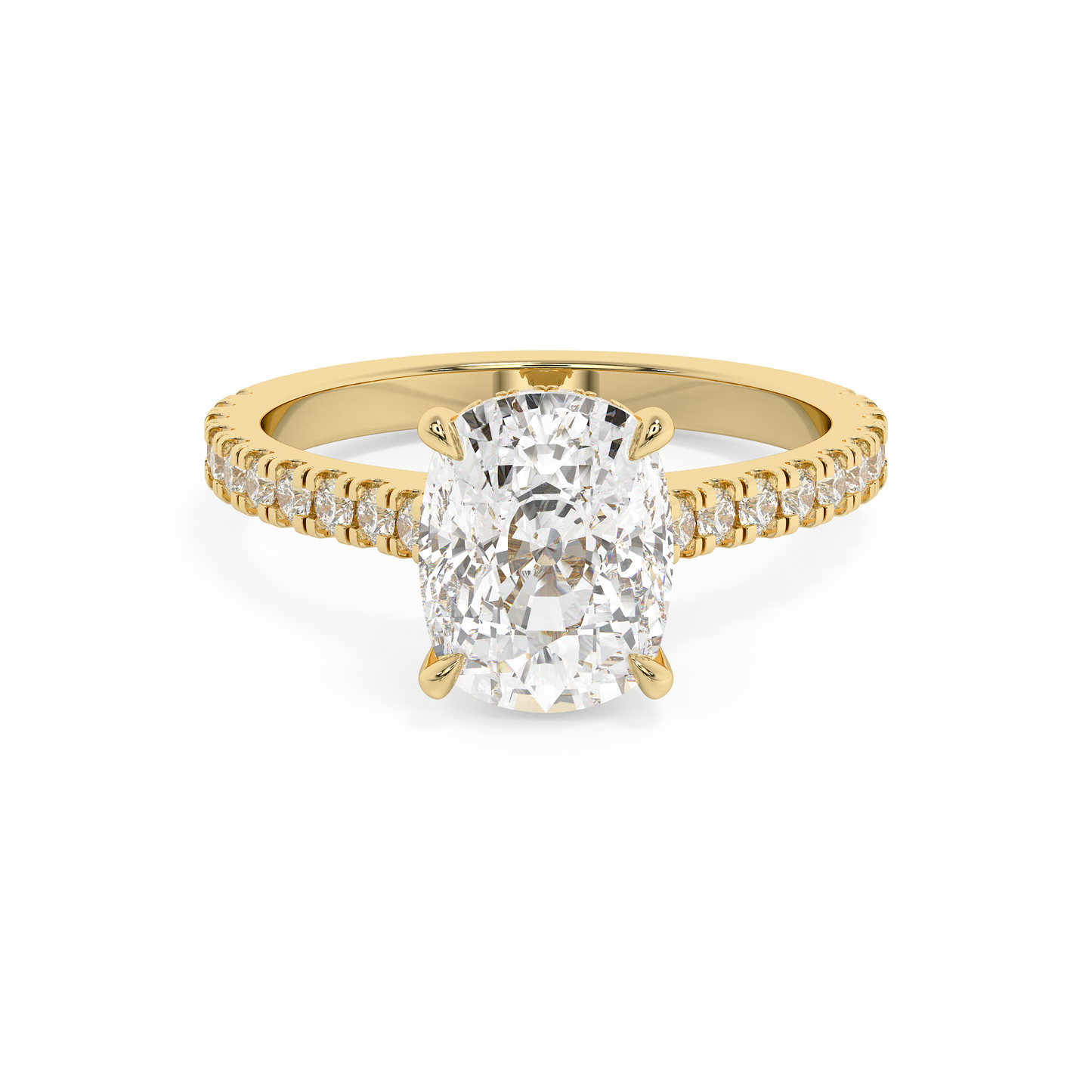 Emerald Solitaire Lab Grown Diamond Engagement Ring