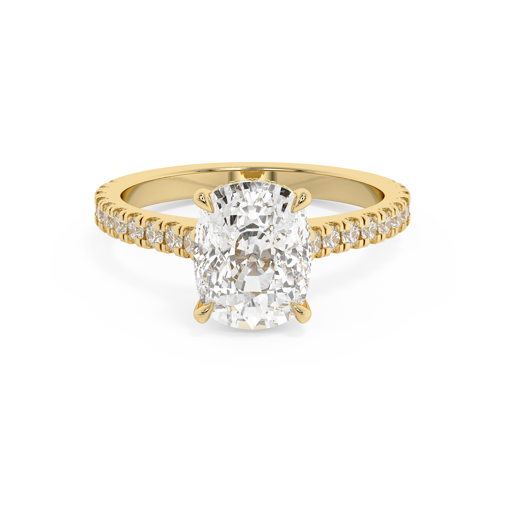 Emerald Solitaire Lab Grown Diamond Engagement Ring