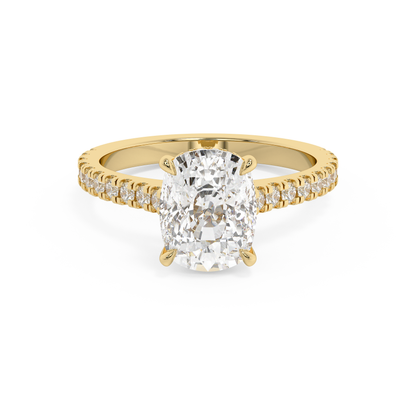 Emerald Solitaire Lab Grown Diamond Engagement Ring