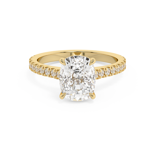 Emerald Solitaire Lab Grown Diamond Engagement Ring