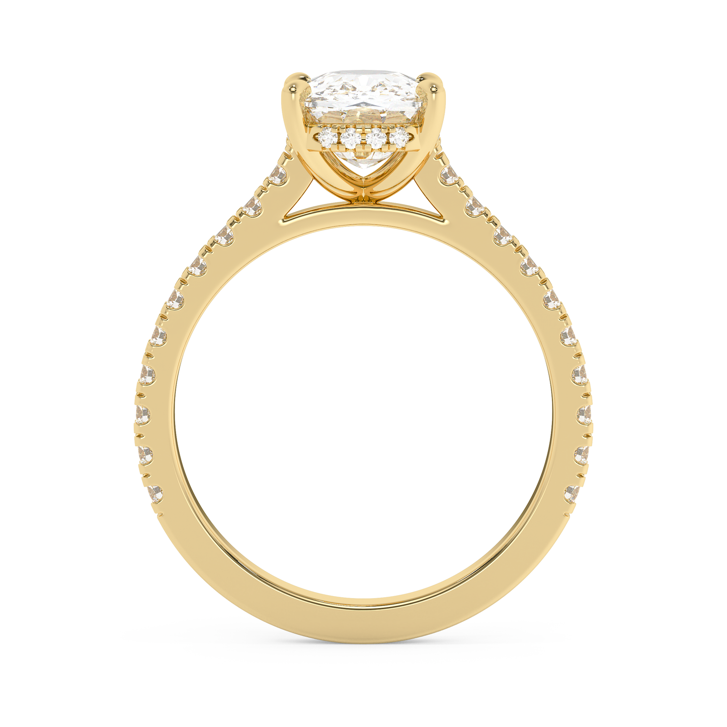 Emerald Solitaire Lab Grown Diamond Engagement Ring