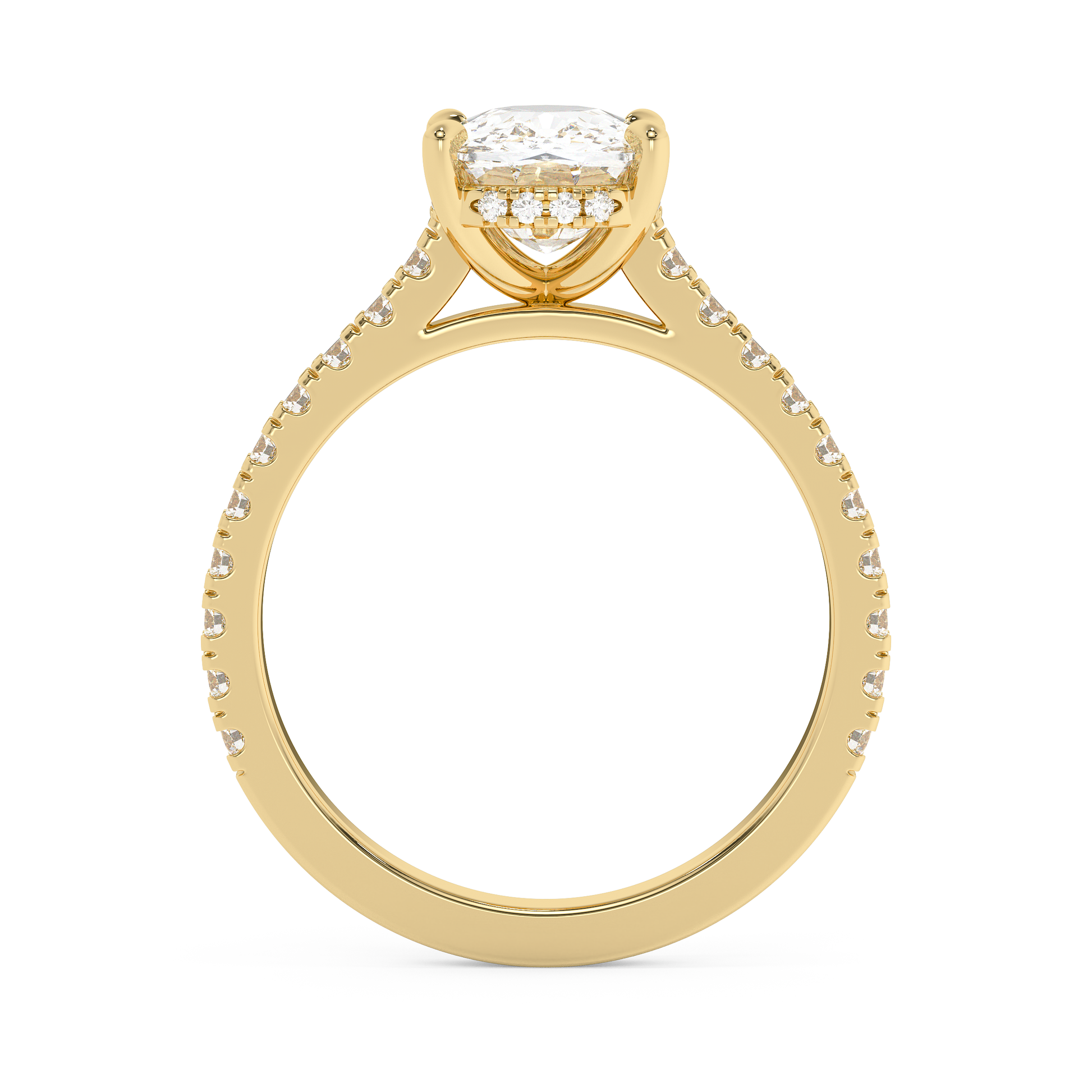 Emerald Solitaire Lab Grown Diamond Engagement Ring