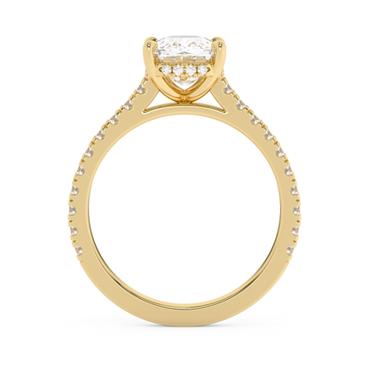 Emerald Solitaire Lab Grown Diamond Engagement Ring