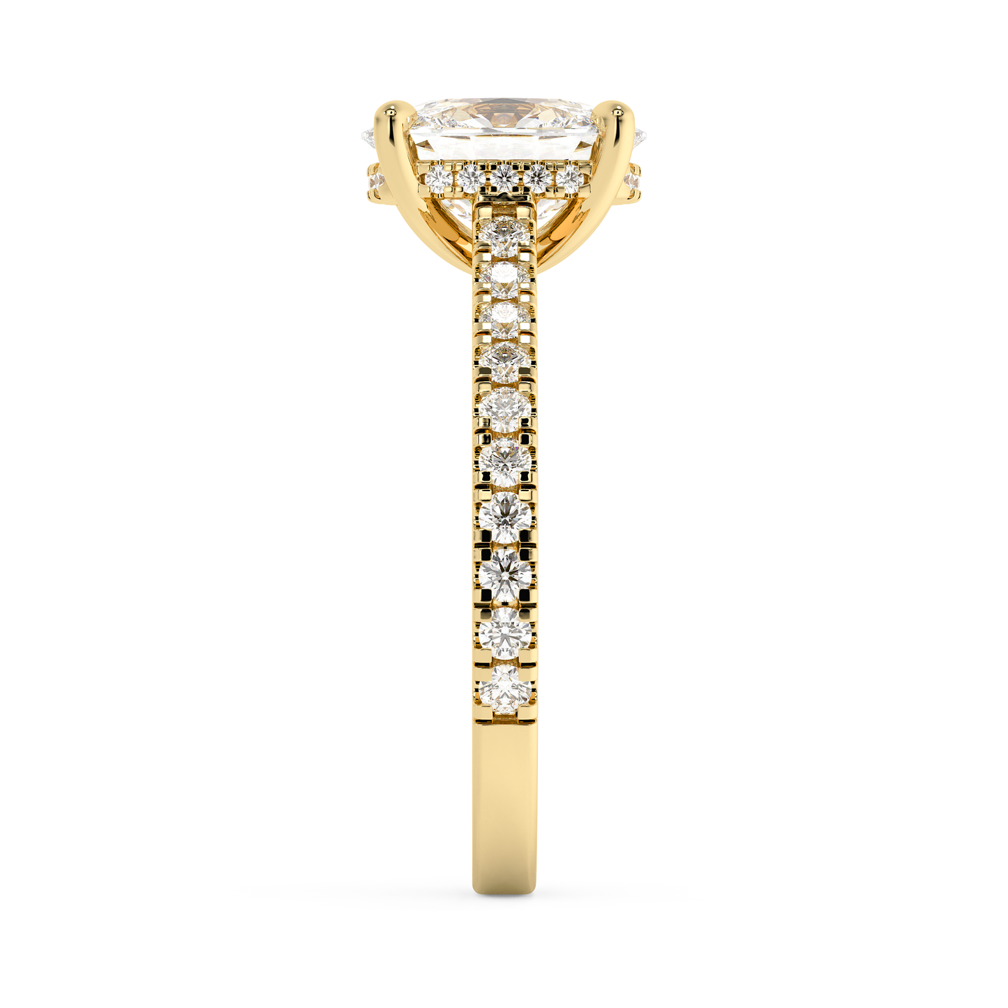 Emerald Solitaire Lab Grown Diamond Engagement Ring