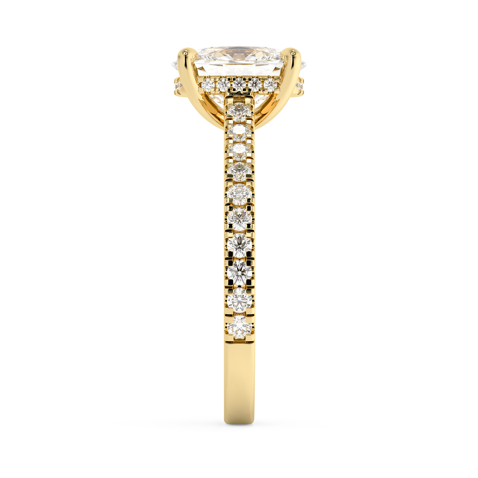 Emerald Solitaire Lab Grown Diamond Engagement Ring