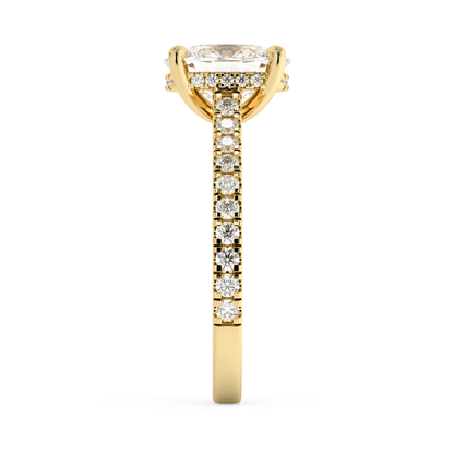 Emerald Solitaire Lab Grown Diamond Engagement Ring
