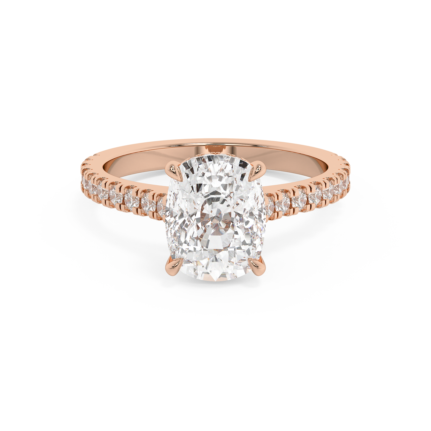 Emerald Solitaire Lab Grown Diamond Engagement Ring