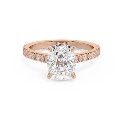 Emerald Solitaire Lab Grown Diamond Engagement Ring