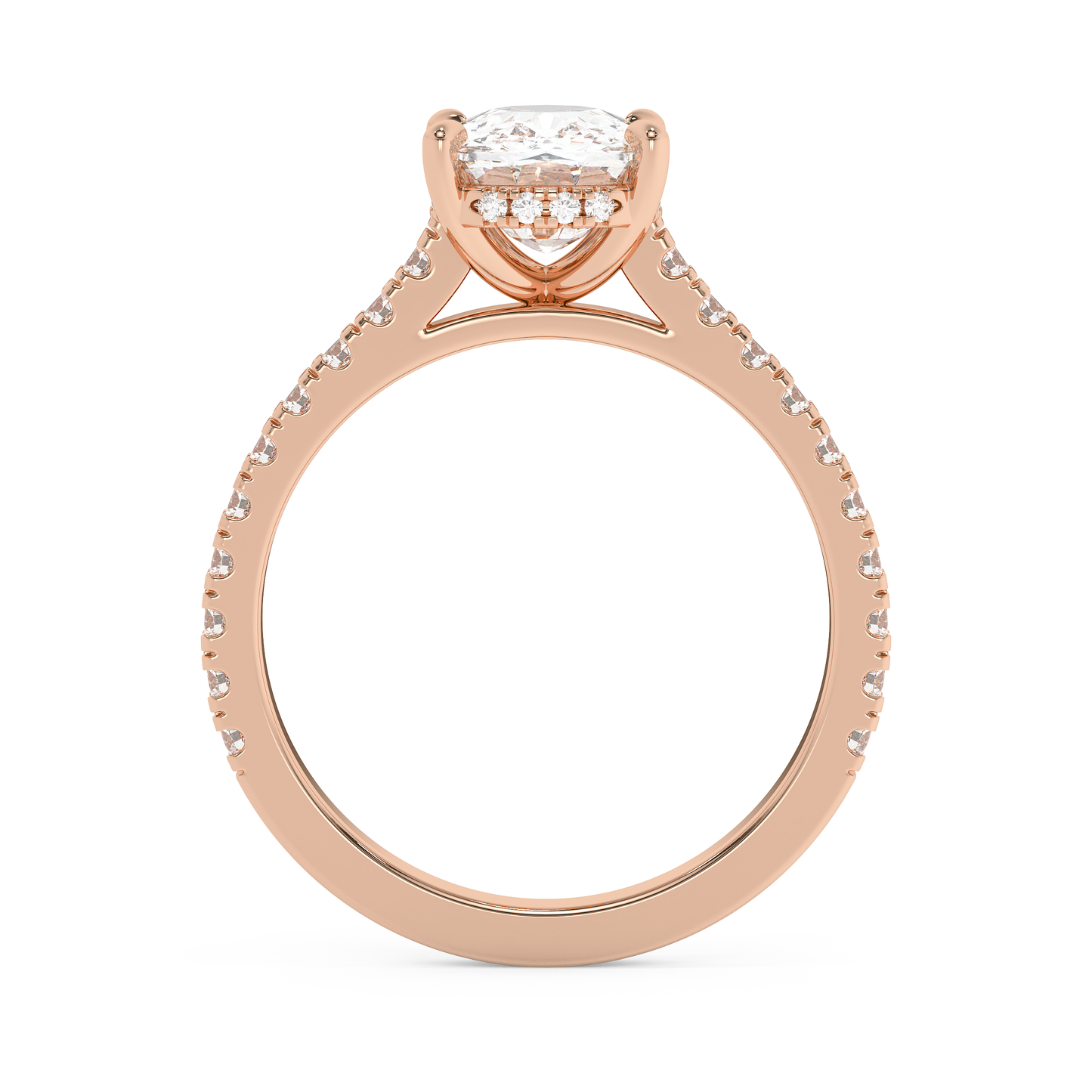 Emerald Solitaire Lab Grown Diamond Engagement Ring