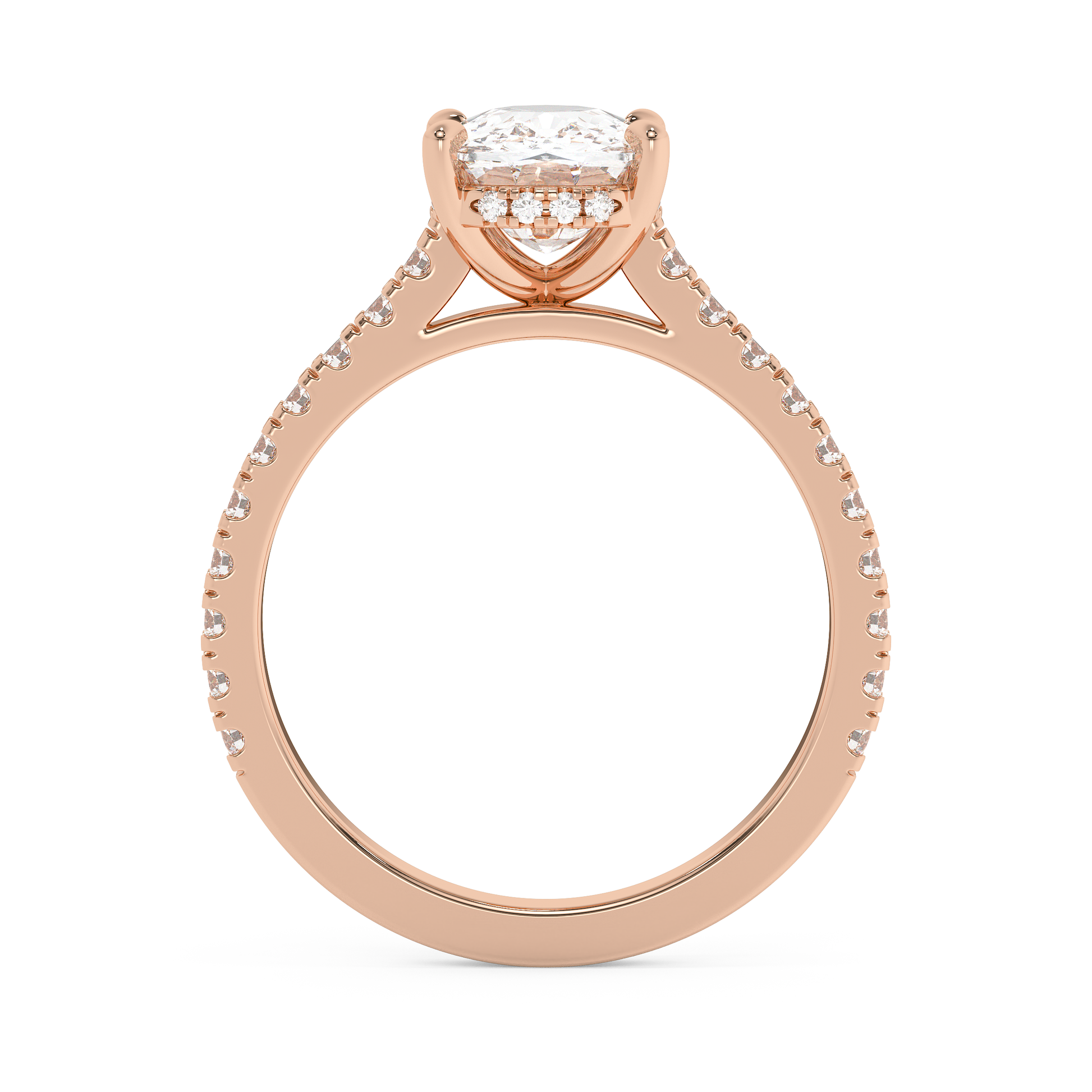 Emerald Solitaire Lab Grown Diamond Engagement Ring