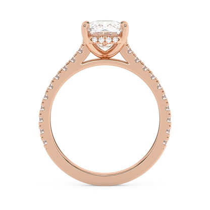 Emerald Solitaire Lab Grown Diamond Engagement Ring