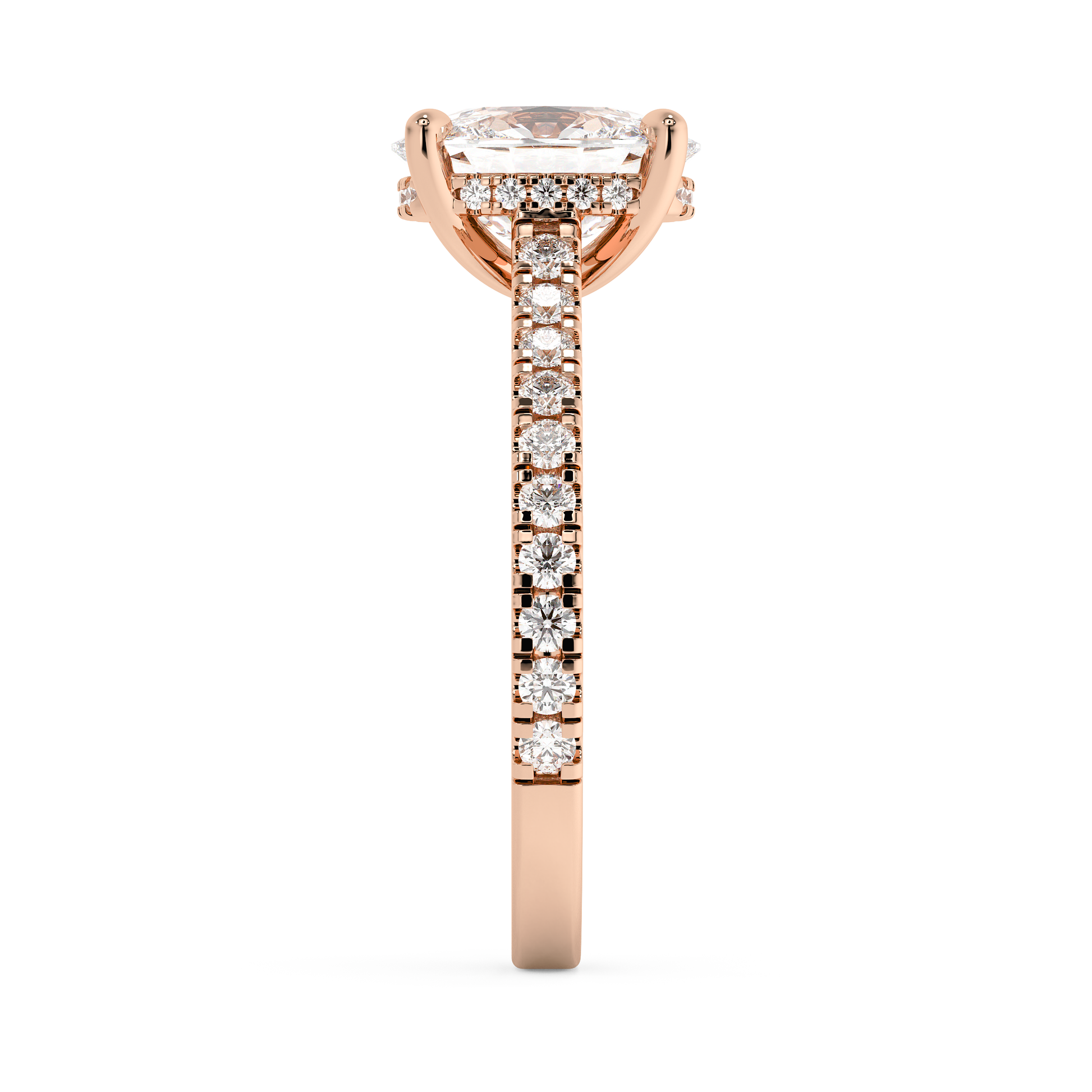 Emerald Solitaire Lab Grown Diamond Engagement Ring