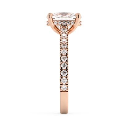 Emerald Solitaire Lab Grown Diamond Engagement Ring
