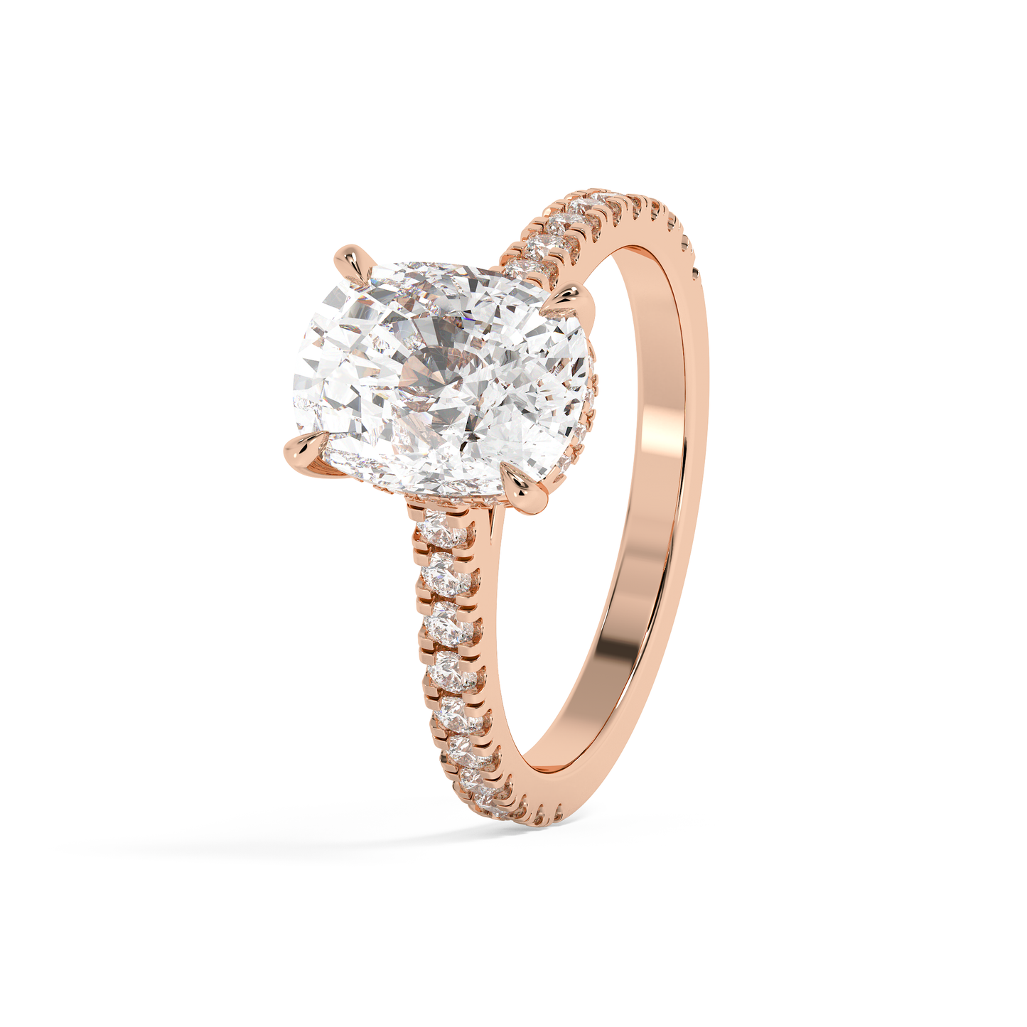 Emerald Solitaire Lab Grown Diamond Engagement Ring