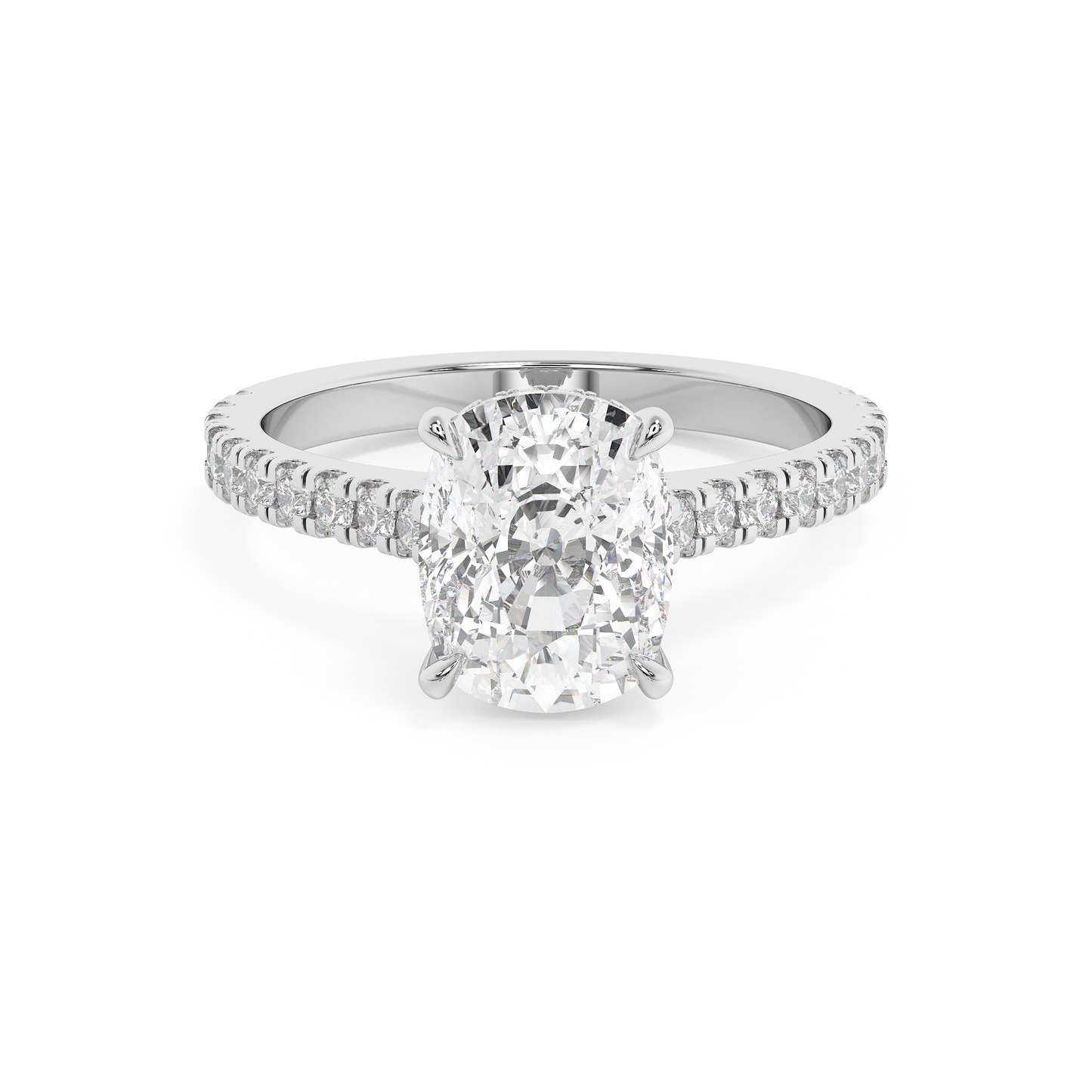 Emerald Solitaire Lab Grown Diamond Engagement Ring