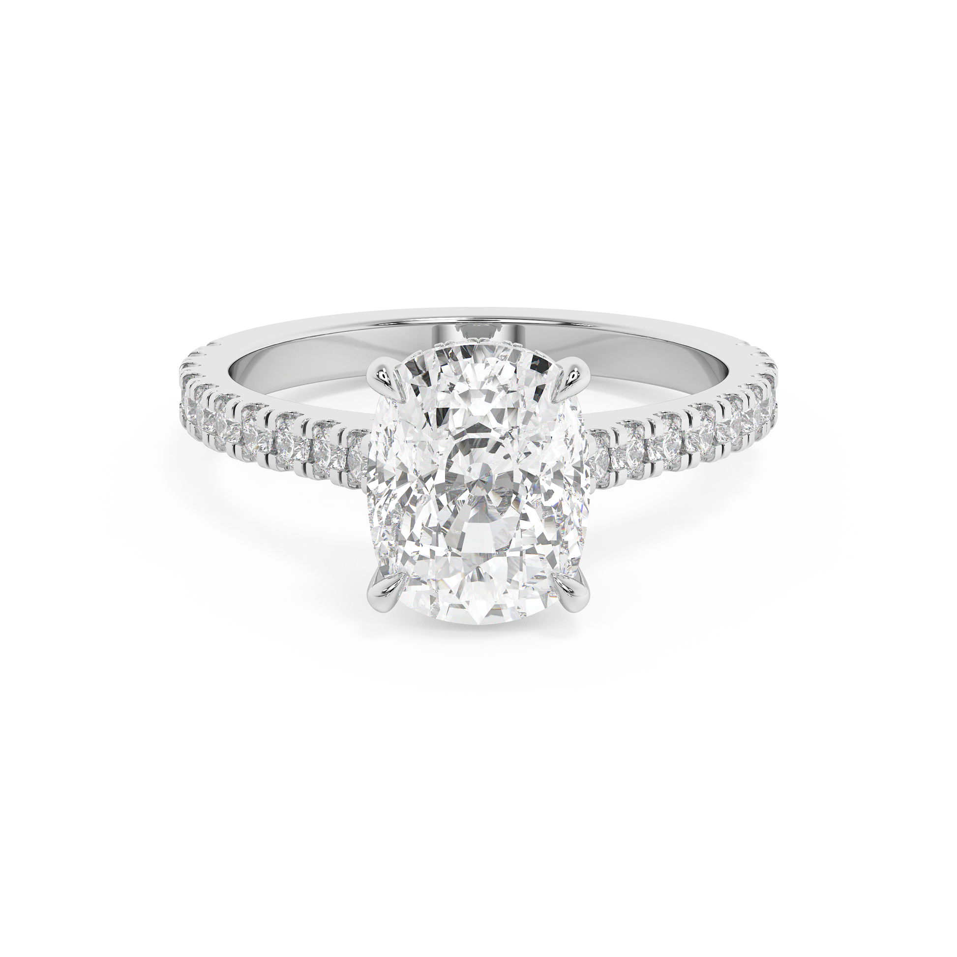 Emerald Solitaire Lab Grown Diamond Engagement Ring