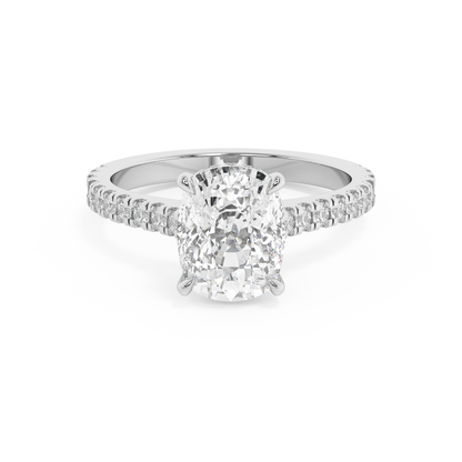 Emerald Solitaire Lab Grown Diamond Engagement Ring