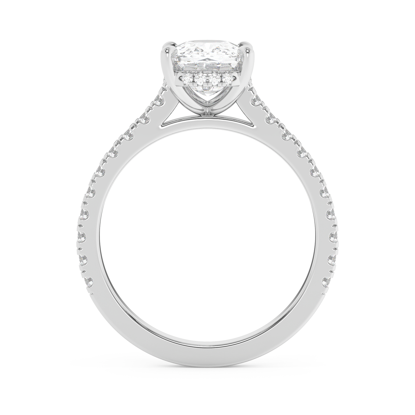 Emerald Solitaire Lab Grown Diamond Engagement Ring