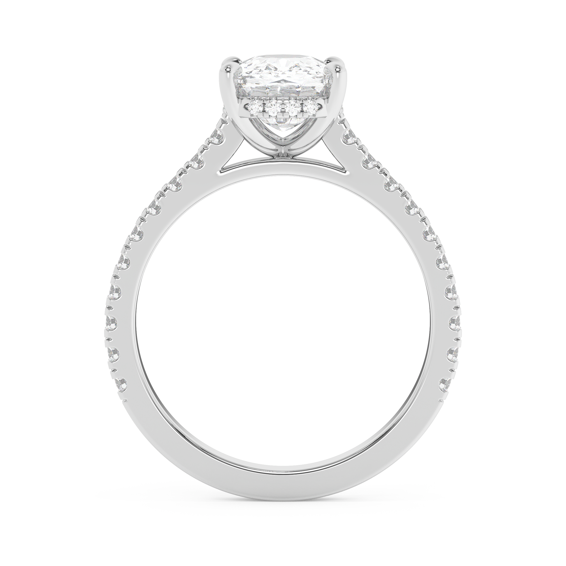 Emerald Solitaire Lab Grown Diamond Engagement Ring